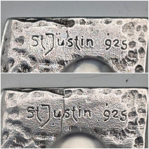英国復古 純銀製 旗幟設計 袖扣 St.Justin